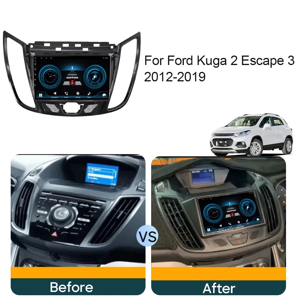 Car Radio For Ford Kuga 2 Escape 3 2012-2019 Autoradio GPS Audio Multimedia Video Player Carplay 4G Navigation GPS No 2din DVD