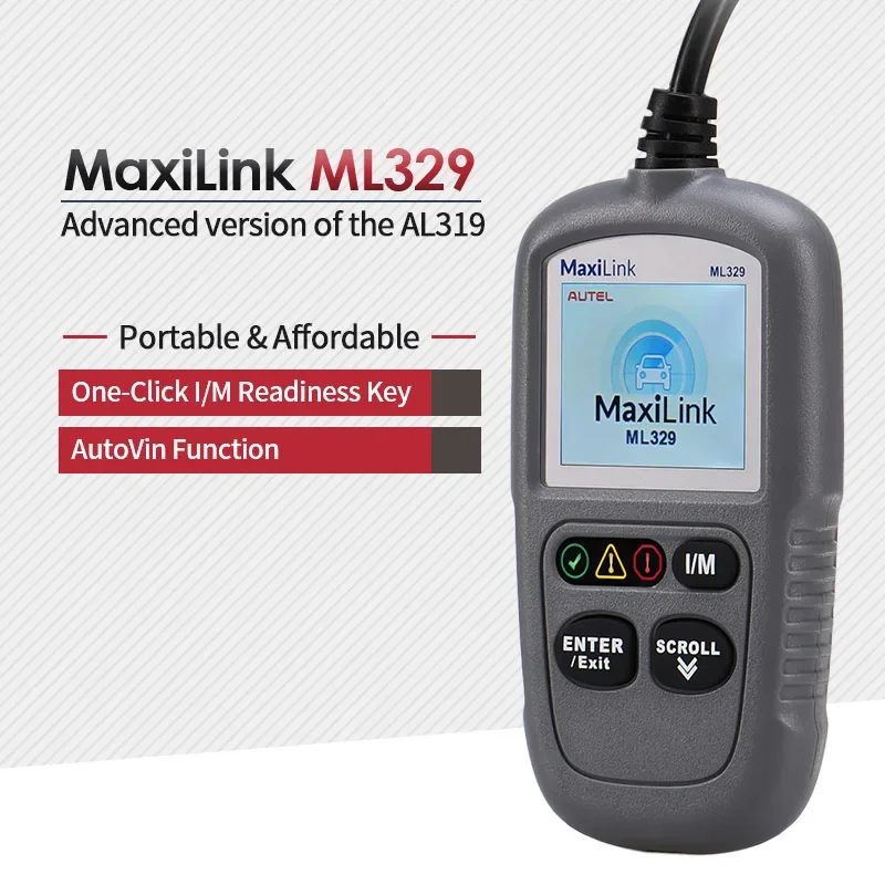 Autel MaxiLink ML329 OBD2 Scanner Auto OBD 2 Code Reader AutoVIN Car Diagnostic Tool I/M Readiness  pk AL319