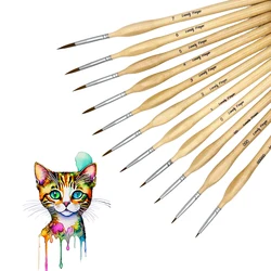 11pcs Micro Detail Paint Brush Set Triangular Grip Handles Miniature Art Brushes Small Fine Tip Paintbrushes For Watercolor