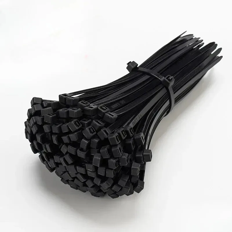 250 PCS Black Self-Locking Nylon Cable Ties Zip Fastening Rings Plastic Strap Cable Management Set for Home And Office