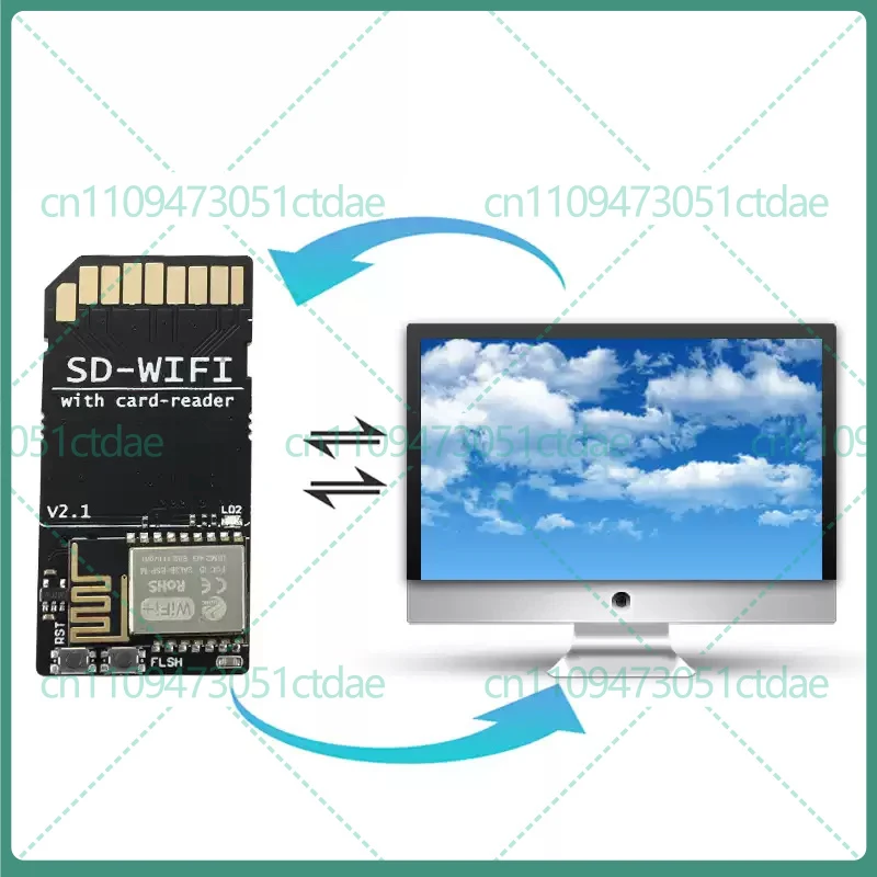 1-5pcs For 3D Printer SD-WIFI Card Module Built-in USB To Serial Chip Wireless Transmission Module With Micro SD Card Reader PCB