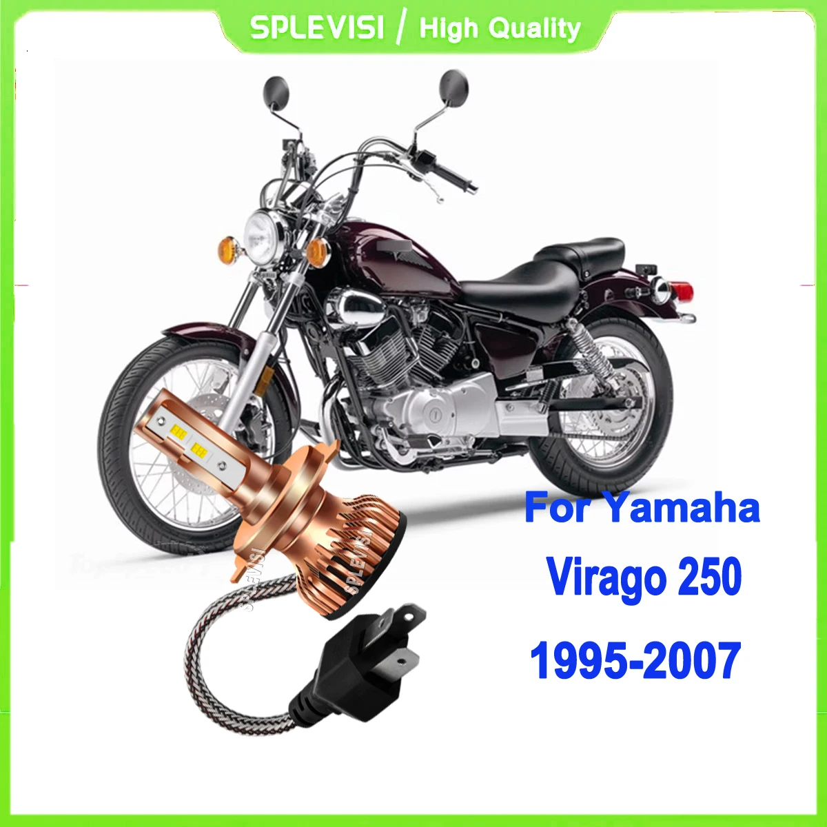 

LED H4 Motorcycle Bulb High/Low Beam- forged in aerospace-grade aluminum For Yamaha Virago 250 1995 1996 1997 1998 1999-2007