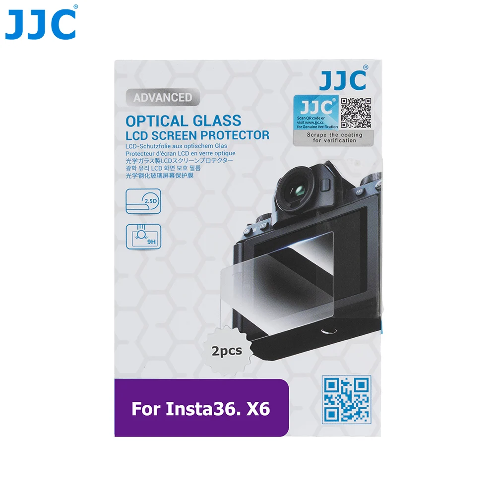 JJC Screen Protector for Insta360 X6 Accessories Tempered Glass Film Screen Protective Cover Scratch Resistant