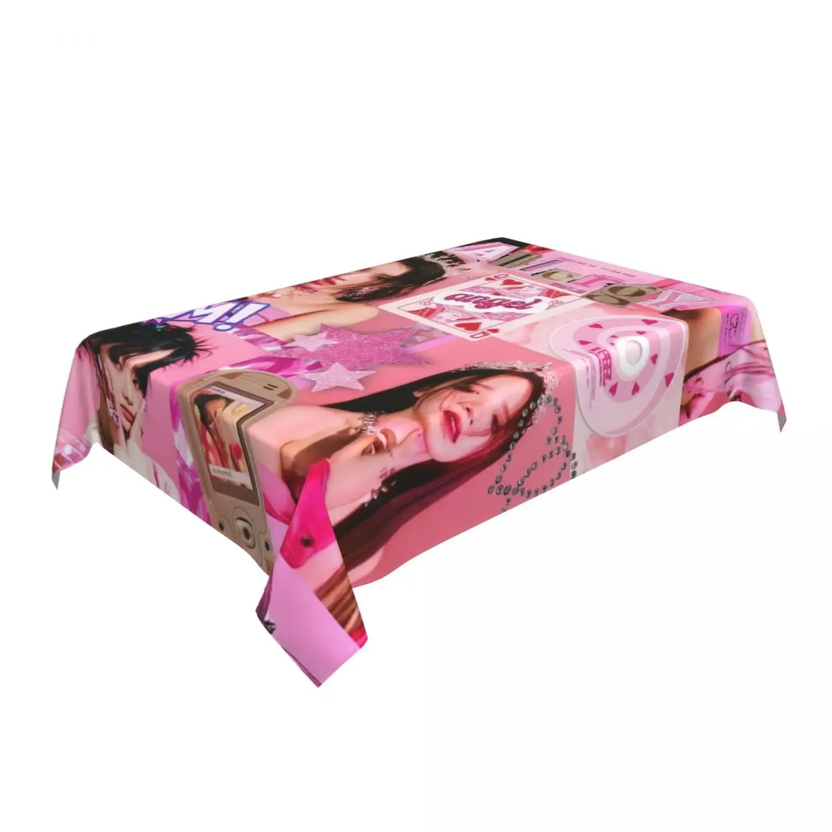 Kpop (G)I-DLEs Dance-pop Tablecloth Rectangular Elastic Fitted Waterproof Table Cover Cloth for Party