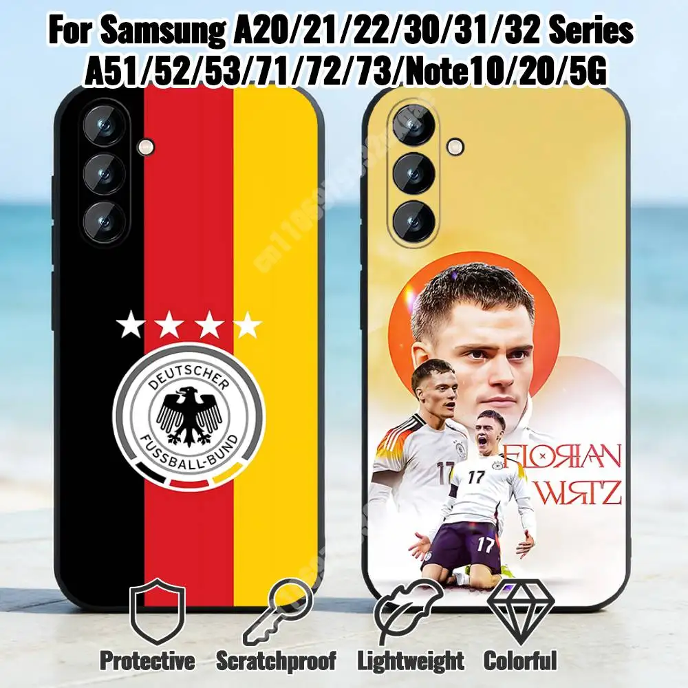 Germany Football W-Wirtz-S Phone Case for Samsung Galaxy A73 72 71 70 A53 52 41 40 A32 31 30 Note20 Note10 Note9