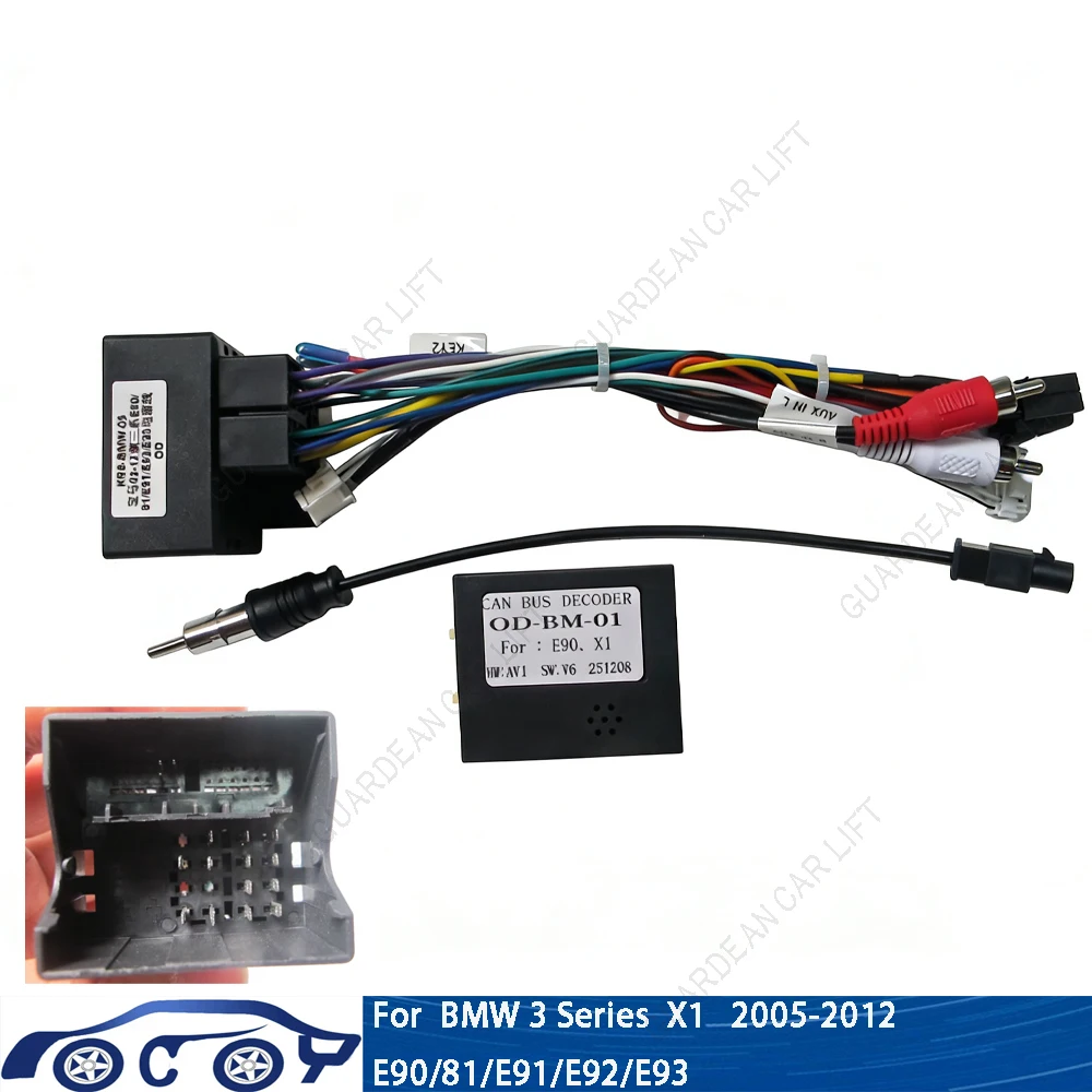 

Кабель для подключения автомагнитолы для BMW 3 серии X1 E90/81/E91/E92/E93 2005-2012, 16-контактный адаптер с CANBUS для Android-стереосистем