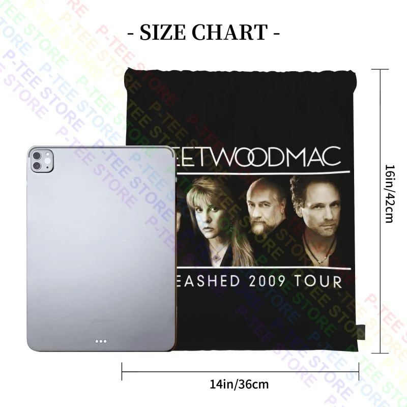 Fleetwood Mac 2009 Unleashed Tour Concert Band Drawstring Bags Gym Bag Vintage New Style Shopping Bag Riding Backpack