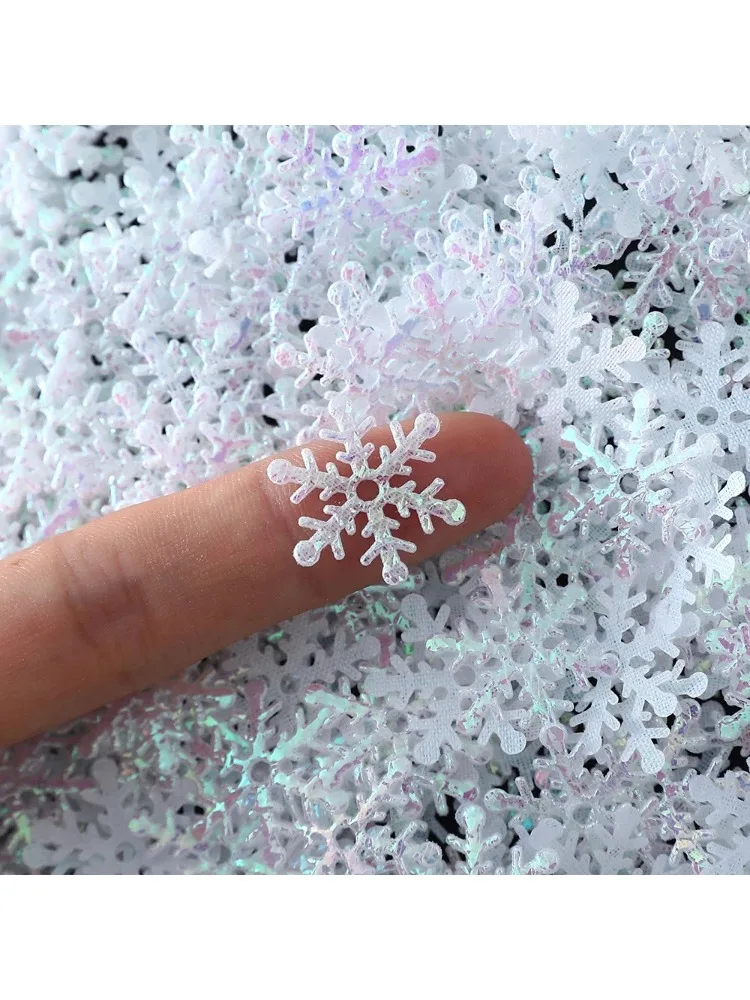 Confettis de démontrent de neige de Noël, ornements d'arbre de Noël, décorations pour la maison, fête d'hiver, fournitures de décoration de gâteau, 2cm, 300 pièces
