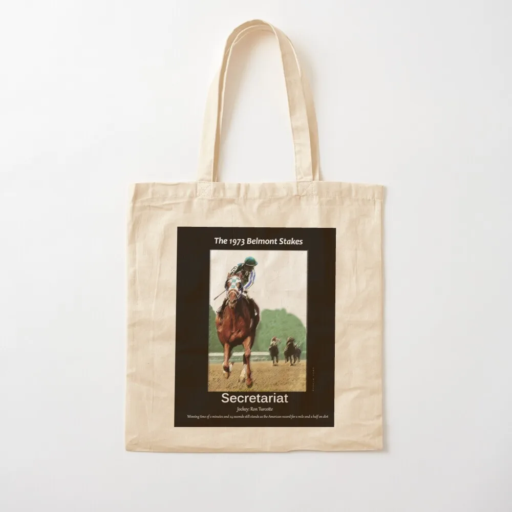

Secretariat Winning the 1973 Belmont Stakes Tote Bag eco pack Cloth bag Women's shopper bag Candy bags
