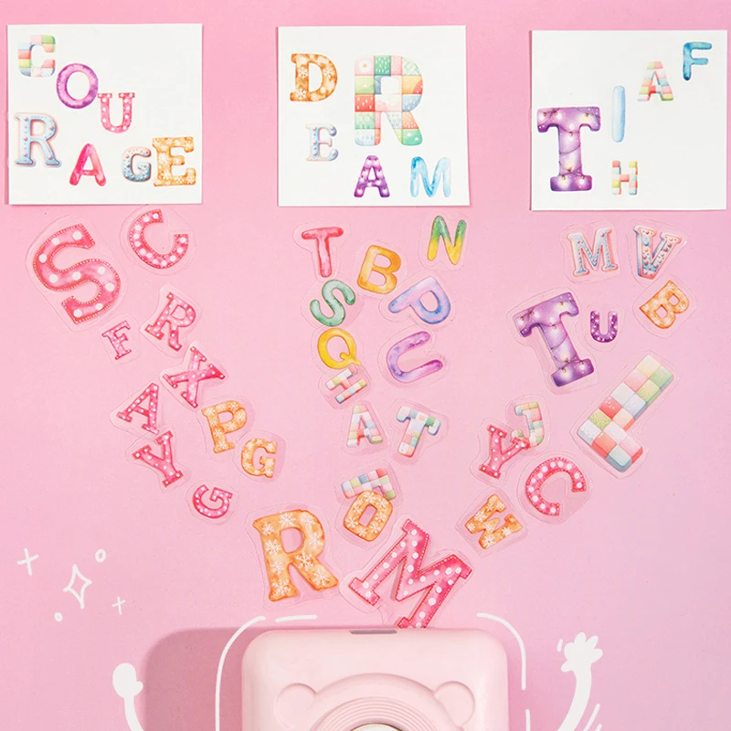 3 ม้วน/ถุงตัวอักษร Land Series สัตว์เลี้ยงกันน้ํา Die-Cut เทปกาวเทป DIY คู่มือปฏิทินโน้ตบุ๊คแว่นตากรอบรูป