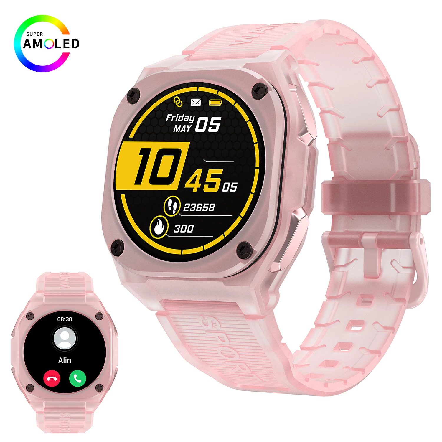 2026 Smart Watch  IP68 Waterproof AMOLED SCREEN Smart Sport Watch with 300mAh Battery Wireless Call for Man Woman