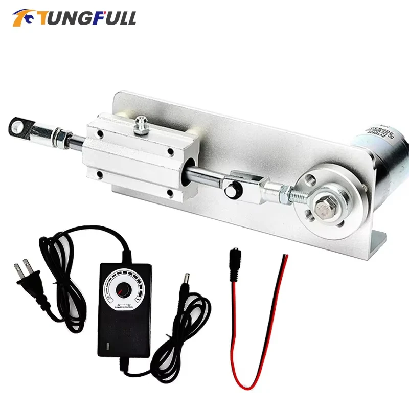 DC 12V/24V Telescopic Linear Actuator Telescopic Motor DIY Automatic Push-Pull Rod Mini Reciprocating Cycle Linear Actuator