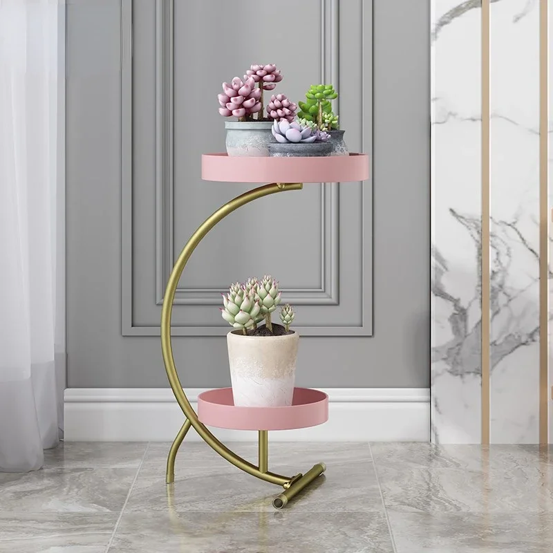 Nordic Light Luxury Flower Pot Rack Living Room Decorative Plant Stand Balcony Floor-to-ceiling Wrought Iron Flowerpot Stand