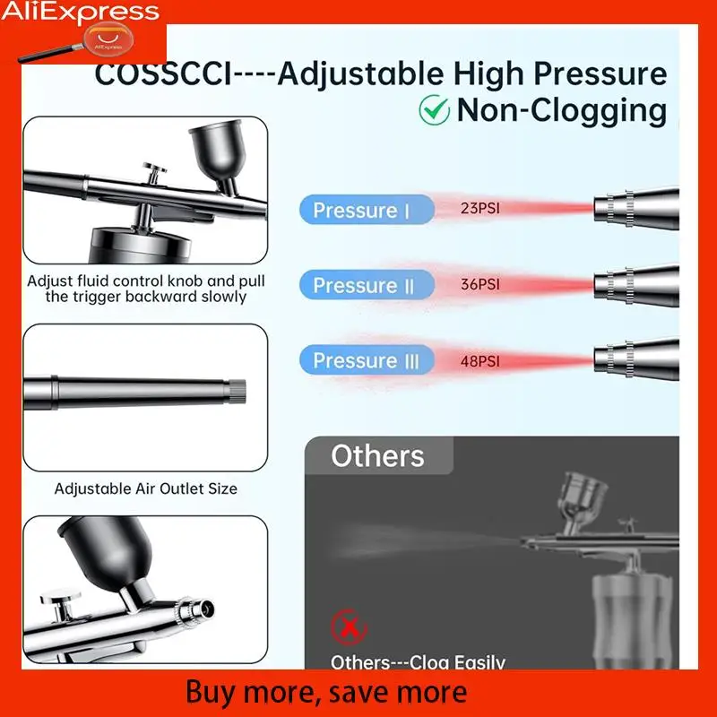 

A67Z Airbrush Set Portable Airbrush With Compressor Handheld Airbrush Set Ideal For Complex Tasks Such As Tattoos/Manicures