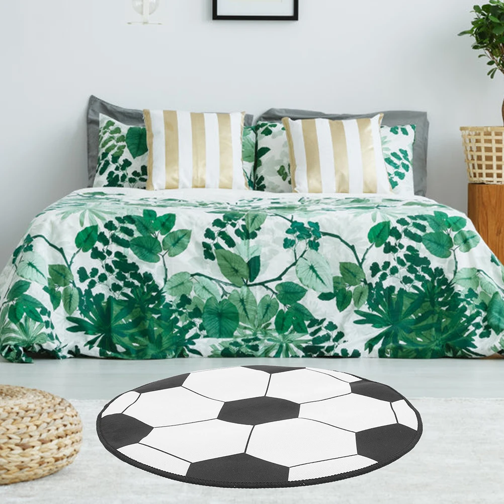 

40Inch Football Round For Room Non Slip Soccer Bedroom Playroom Nursery Anti Slip Mat Soft Area Rug Cartoon Design