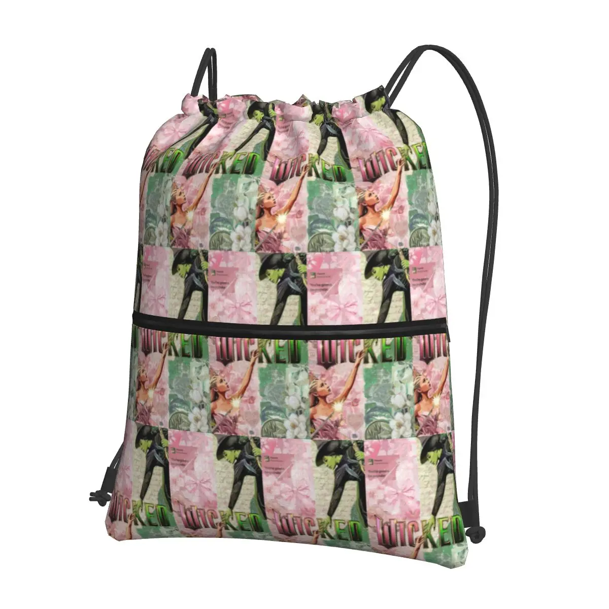 

Movie Wicked Elphaba And Glinda Backpacks Multi-function Drawstring Bundle Pocket Shoes Bag Book Bags for Travel Students