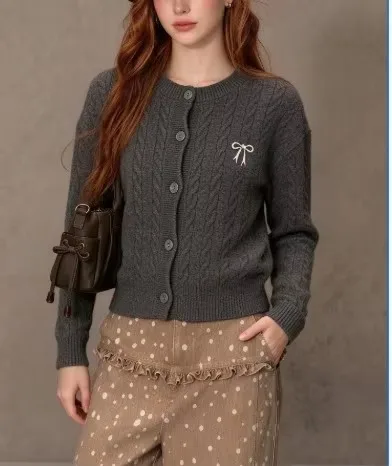 Girls Contrasting Striped Sweater Korean Clothing 2024 Autumn and Winter New Children Korean Medium and Long Knitted Sweater