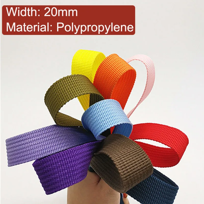 57 colori 100 Yards/Roll nastro in tessuto PP 20mm per borsa cintura zaino cinturino cucito fai da te collare per animali domestici guinzaglio