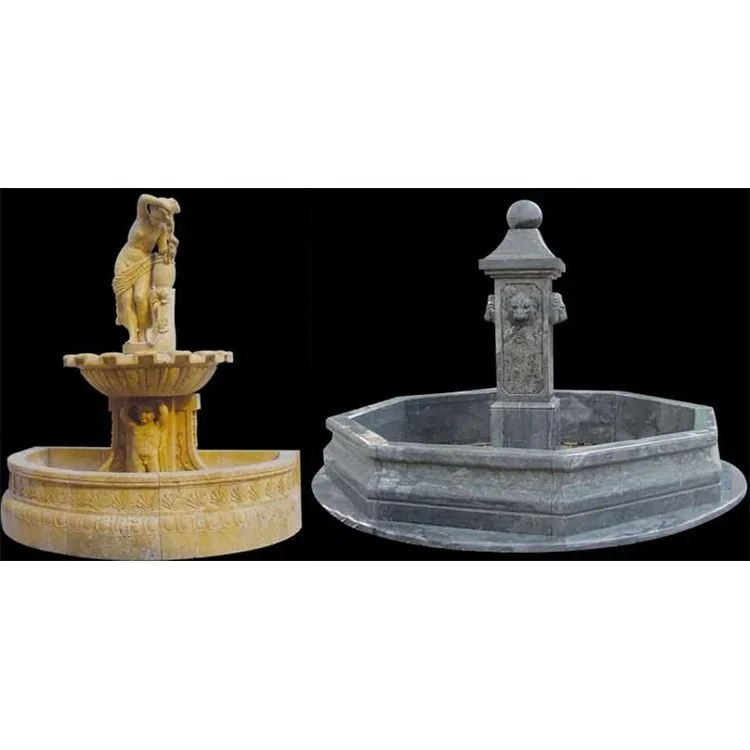 China statue marble waterfall round granite garden fountain for courtyard