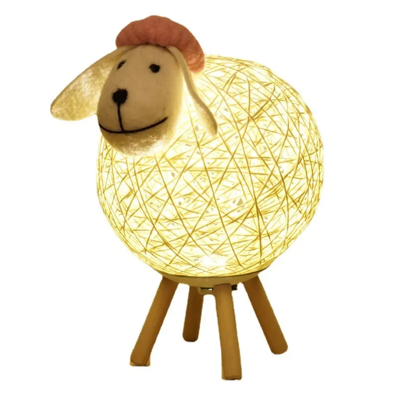 Imagem -03 - Yiins-little Sheep Desk Lamp para o Quarto da Menina Atmosfera Leve Bonito Temporizador Inteligente Sono Luz Noturna