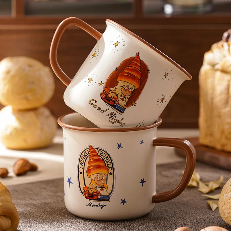 

Cartoon Star Man Mug Lovely Imitation Enamel Ceramic Cup Breakfast Cup Mugs