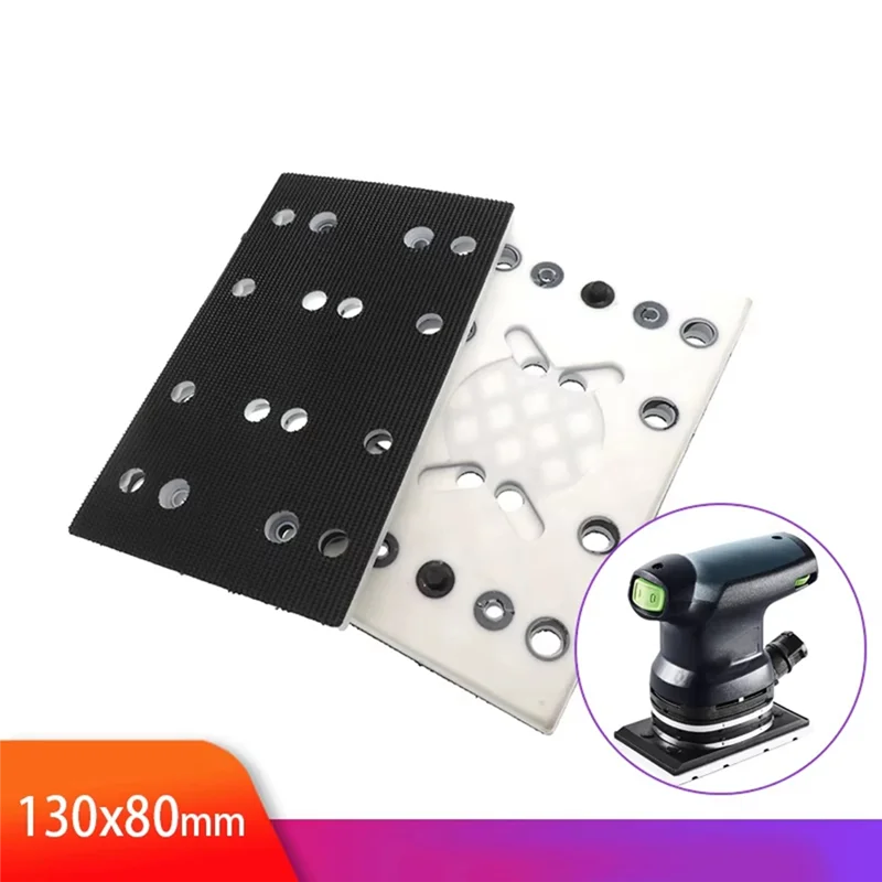 A74E-Pelat Pengganti 130X80mm Hook And Loop Sanding Pad 12 Lubang Untuk Festool RTS 400 REQ Square Polishing Disc Sanding Pad
