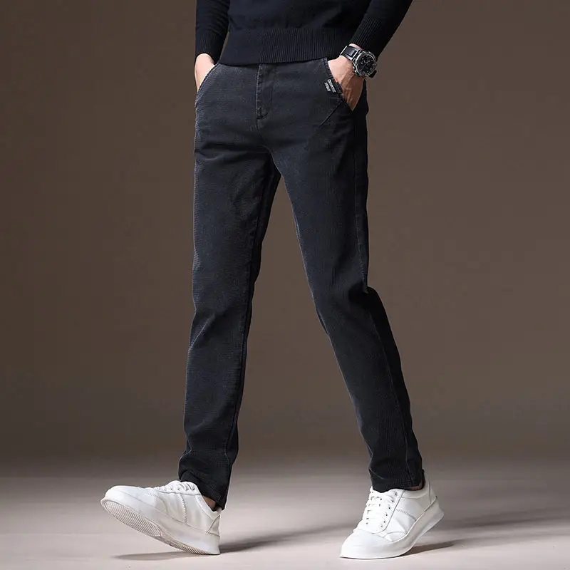 新しいメンズカジュアルパンツ多用途トレンド韓国スタイルチェック柄パンツ春と秋のスタイル