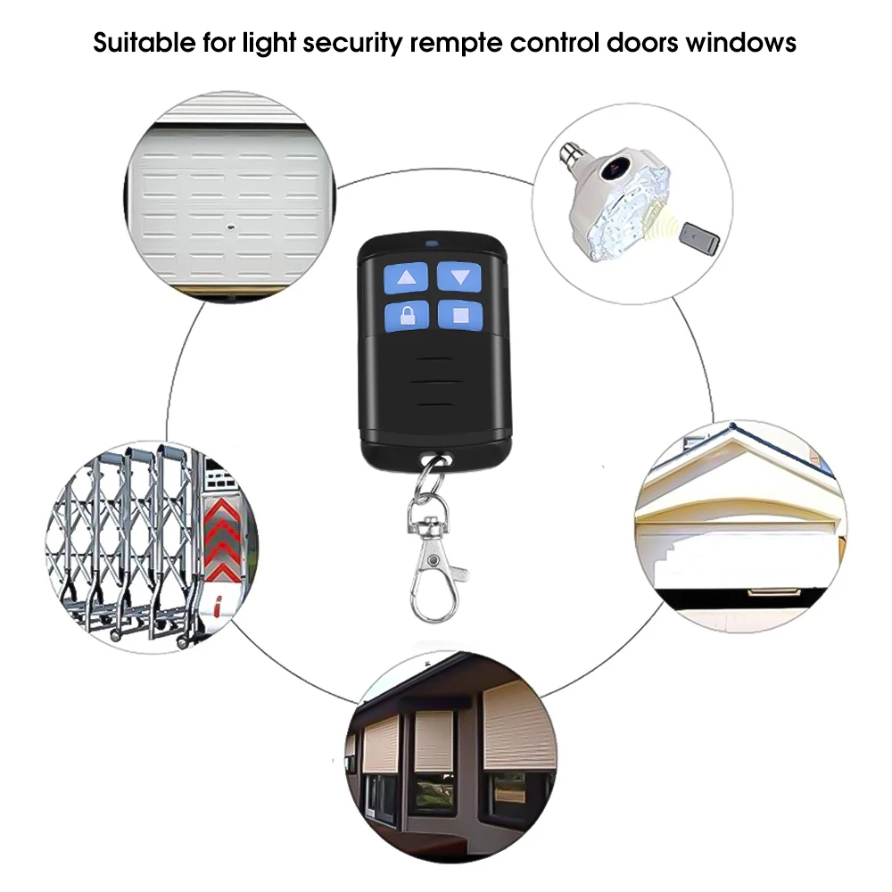 4 Buttons 433Mhz Garage Gate Door Opener Duplicator Copy Remote Controller 433.92MHZ Remote Control Clone Cloning Code Car