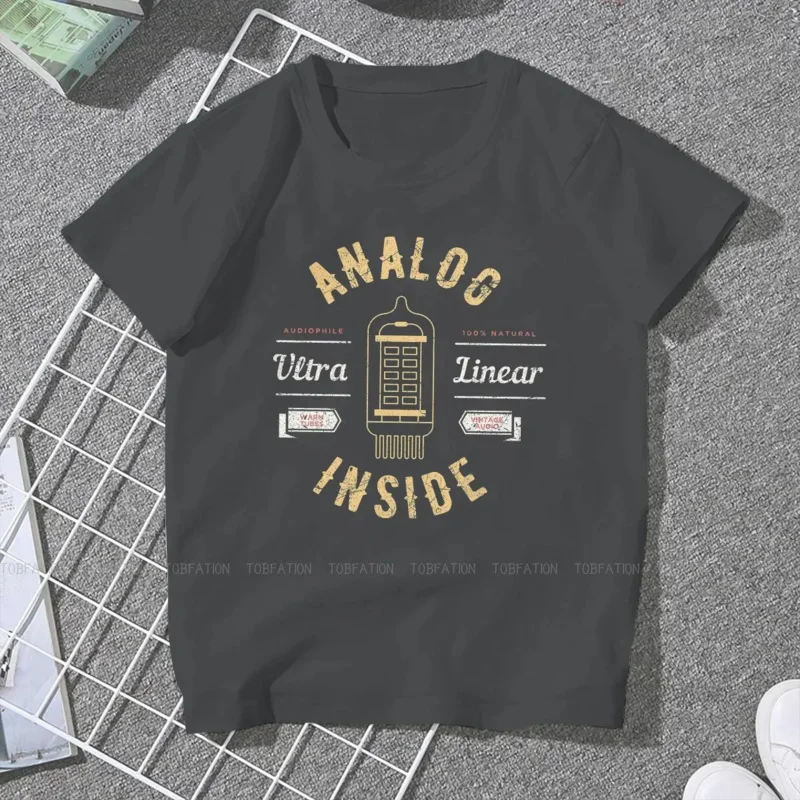 Analog audiophile 4XL 5XL tshirt vacuum tube pure cotton basic T shirt girl clothes fashion