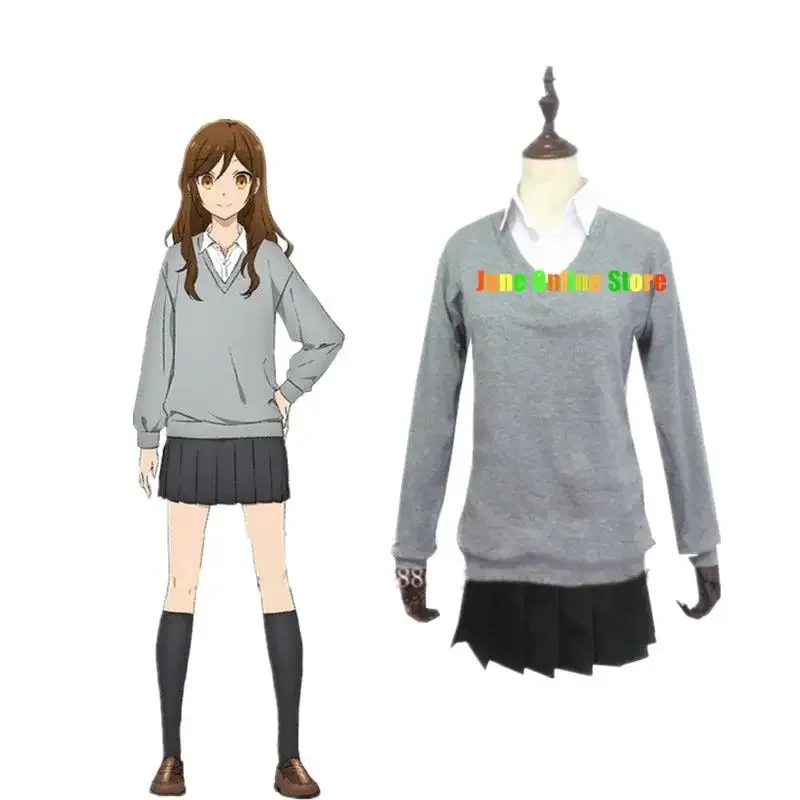 Horimiya Hori-san to Miyamura-kun Kyoko Hori Anime Cosplay Costumes Girls School Uniform Top Skirt JK Bag And Wig Shoe Halloween