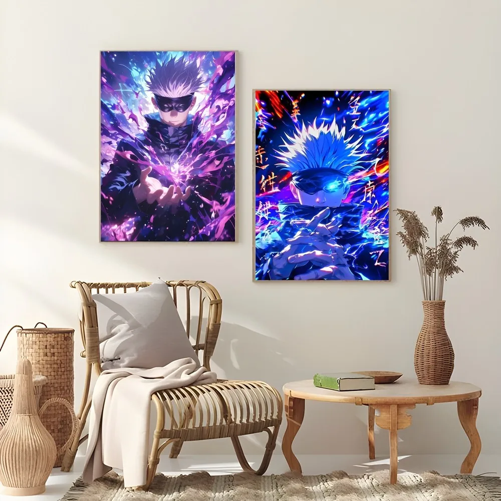 2025 Anime Gojo X Geto samoprzylepny plakat przyklejony obraz ścienny drukowanie wodoodporny dom salon sypialnia pokój Bar estetyczny wystrój