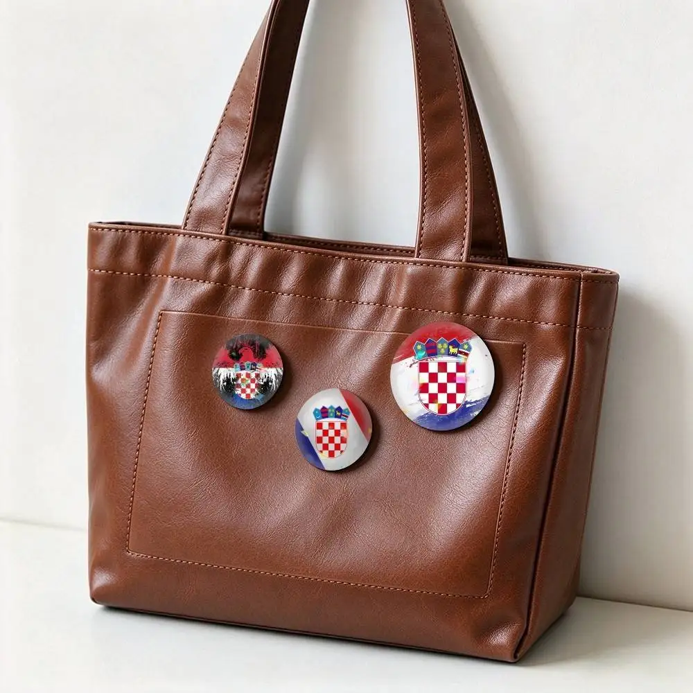 Croatia-Flag Zastava Hrvatske  25 32 44 58 75mm Badges Personalized Round Brooches Pins Accessory Gift