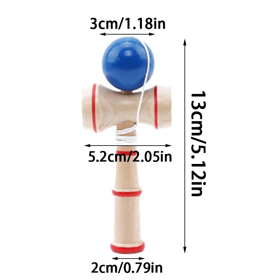 2 Colors Kendama Wooden Japanese Traditional Folk Game Entertainment Prop Throwing Catching Ball Training Coordination Gift XJM