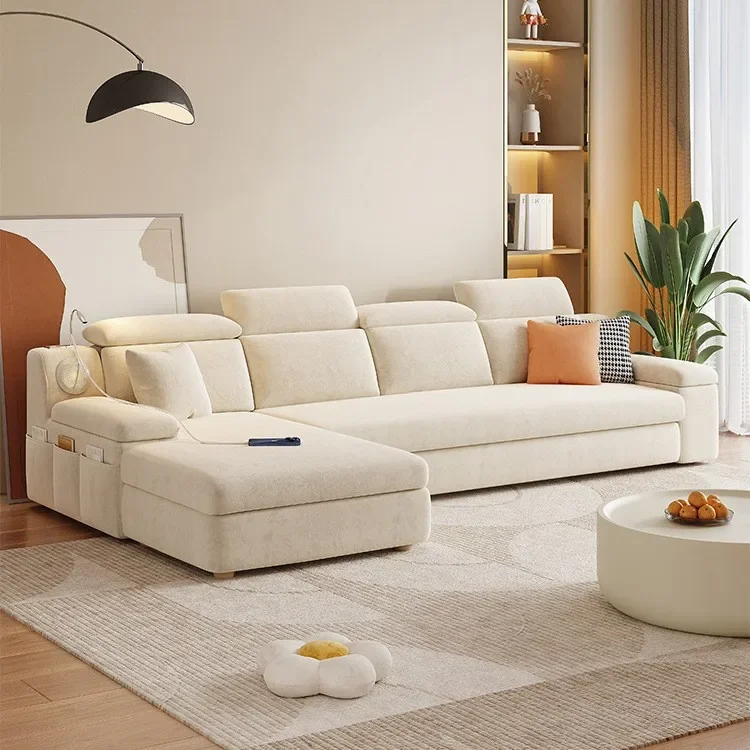 Sofa bed folding dual-purpose small apartment living room simple modern multi-functional straight row princess storage pull