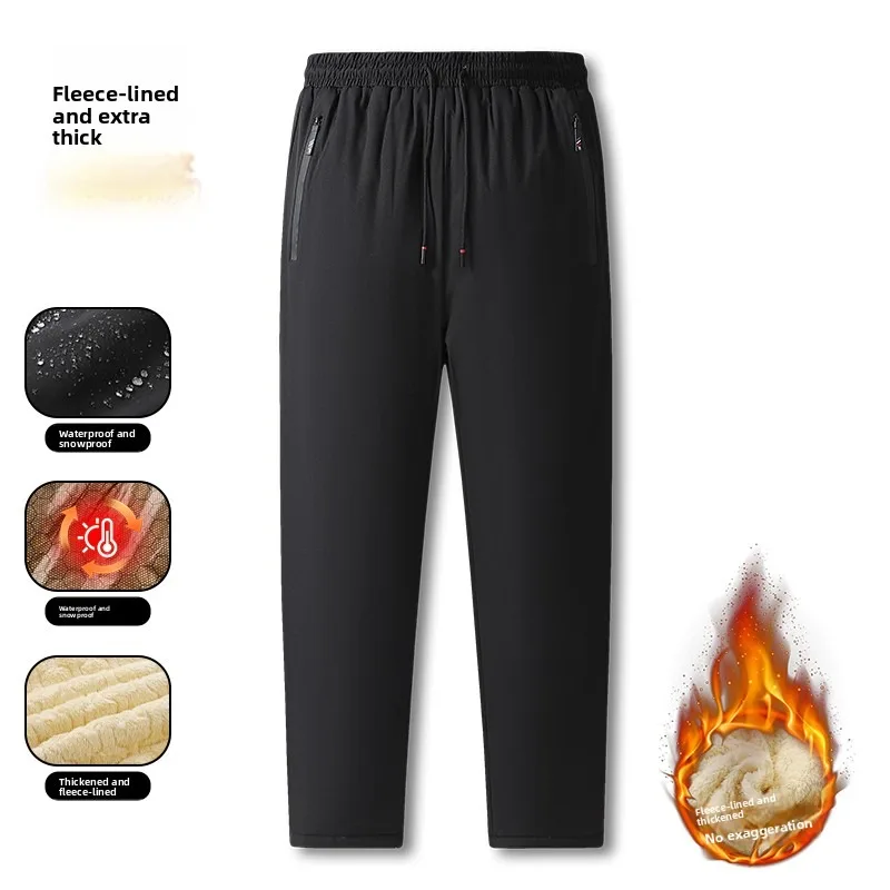 

Удобные брюки для рыбалки на открытом воздухе, спортивные брюки, повседневные брюки, утепленные хлопковые брюки, новые ветрозащитные брюки для людей среднего возраста, пожилых людей