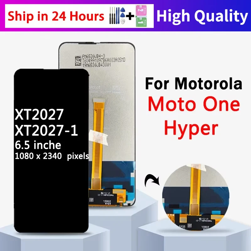 OneHyper Display Screen For Motorola Moto One Hyper XT2027 LCD Display Touch Screen Digitizer Assembly With Frame