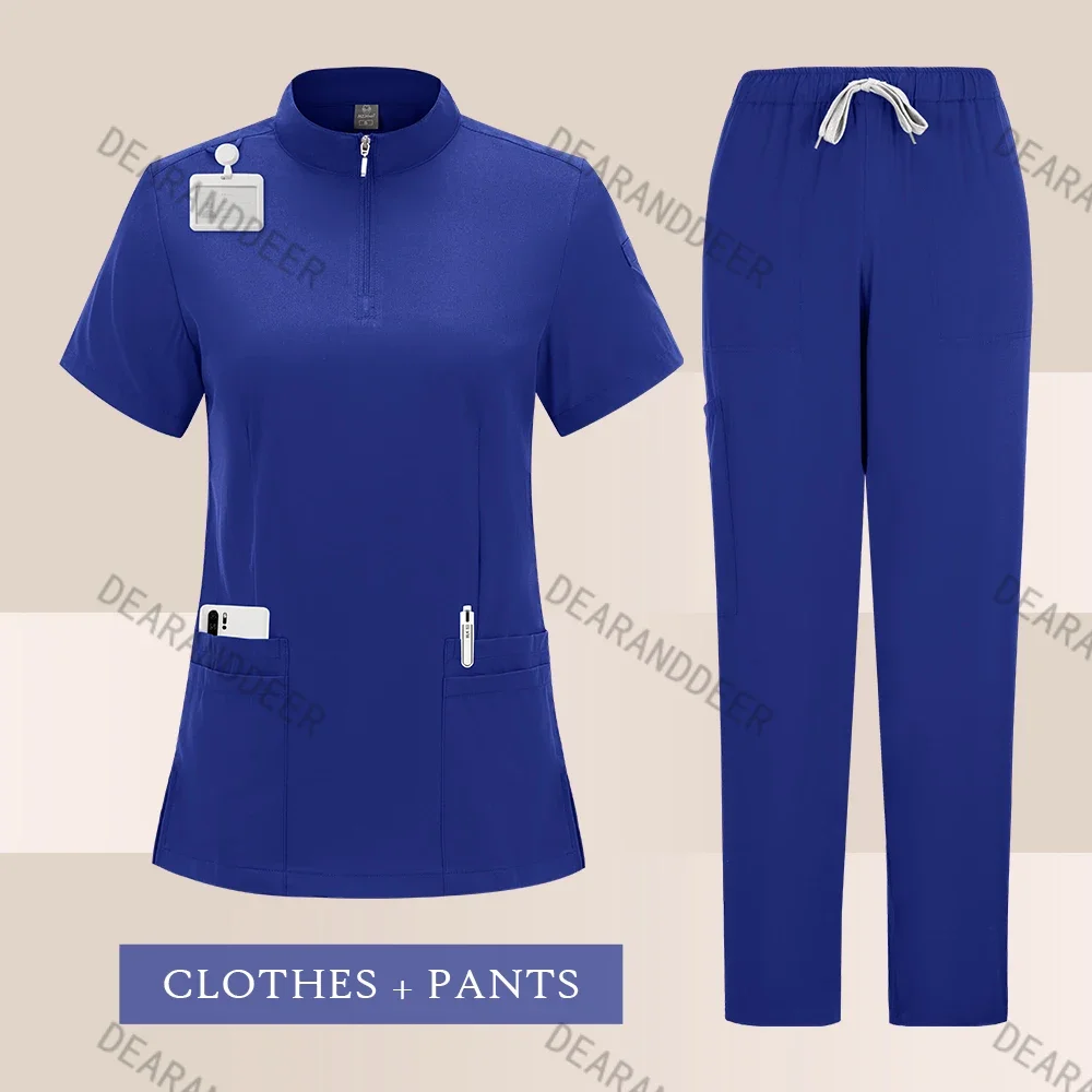 Uniforme clinique médical de couleur pure, UC, beau soignant, clinique dentaire, hôpital pour animaux de compagnie, médecin, ensemble de proporclinique