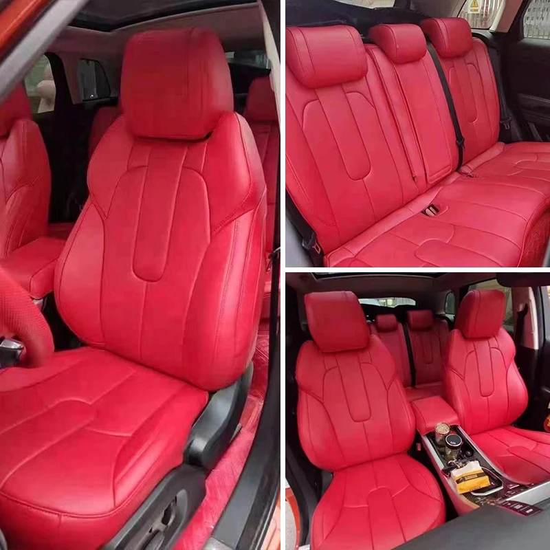 Custom Fit Car Accessories Seat Covers For 5 Seats Full Set Top Quality Leather Specific For Land Rover Range Rover Evoque