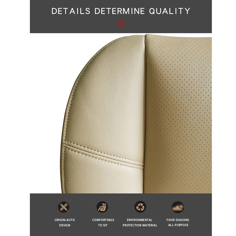 Cojín de cuero PU para asiento delantero de coche, cubierta inferior para Cadillac Escalade 2007-2014, color Beige, 2 unidades