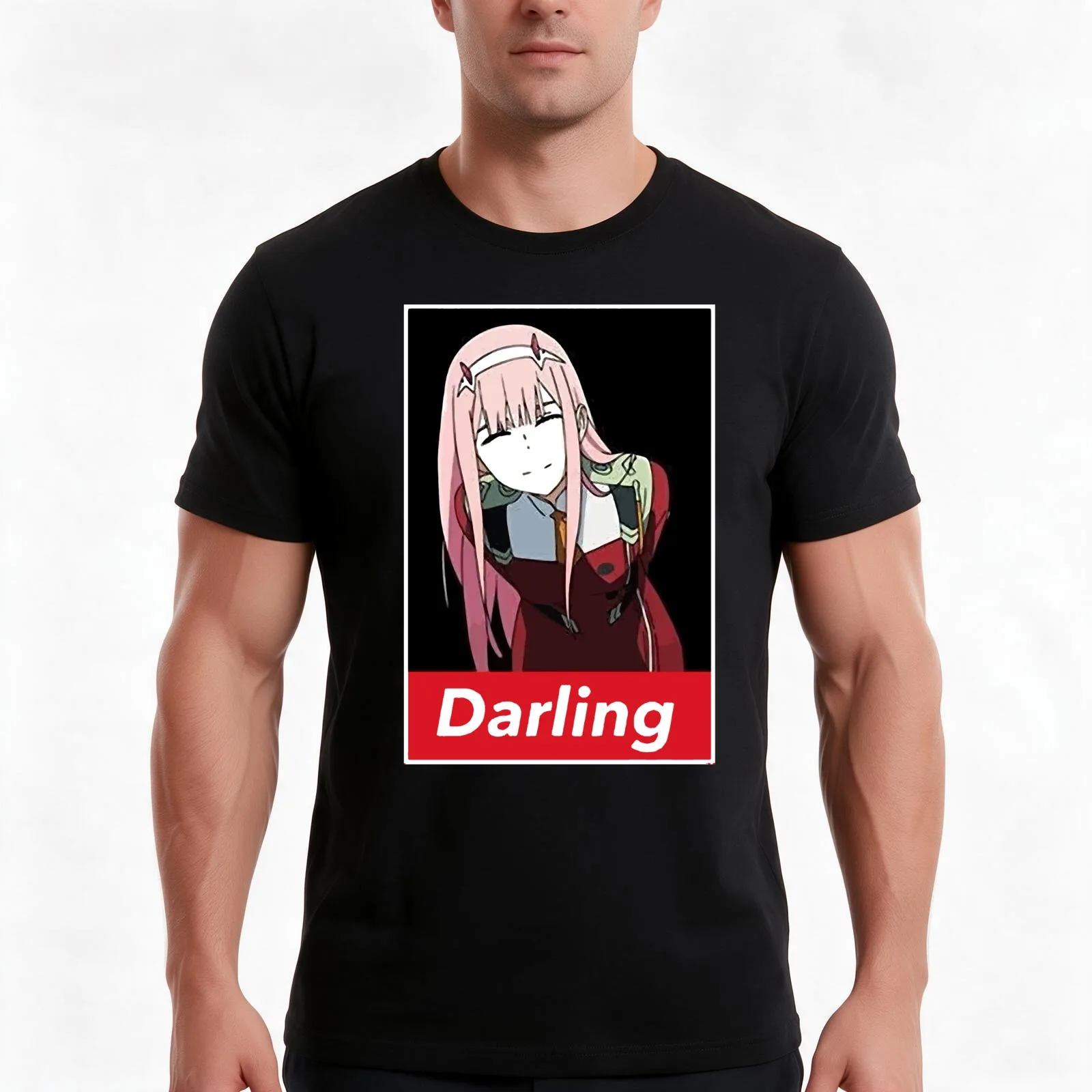 Discover Cool Zero Two Smile Darling in The FRANXX 002 Inspired Unisex MenWomen T-Shirt, Summer Casual Cotton Tee, 100% Cotton