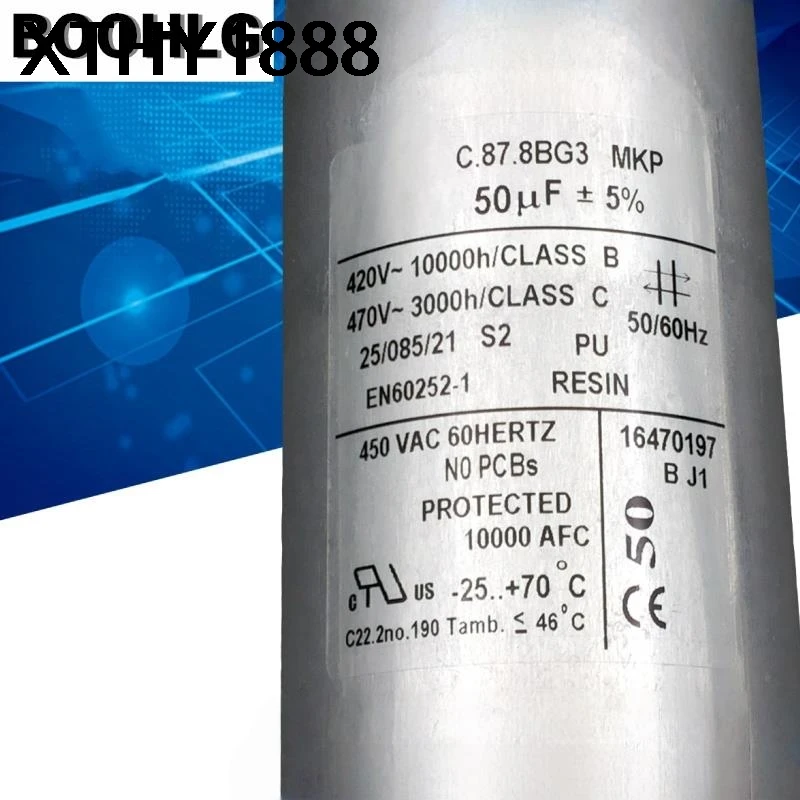 

1 шт. C.87.8BG3 MKP 50uF конденсатор для запуска двигателя