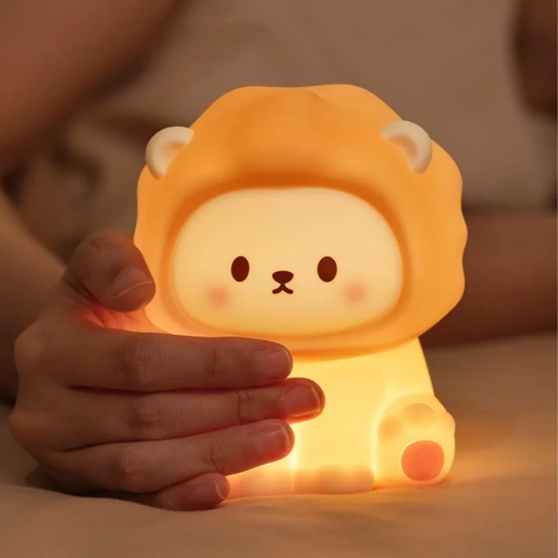 

Creative Lion LED Night Light Silicone Patrol Induction Light Cartoon Atmosphere Table Lamp Birthday Gift Ornaments Toys