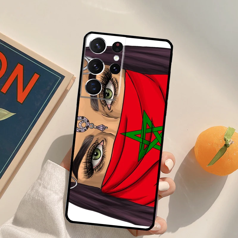 Maroc Morocco Flag Phone Case For Samsung Galaxy S22 S23 S21 Ultra S20 FE S8 S9 S10 Plus Note 10 20 Ultra Cover