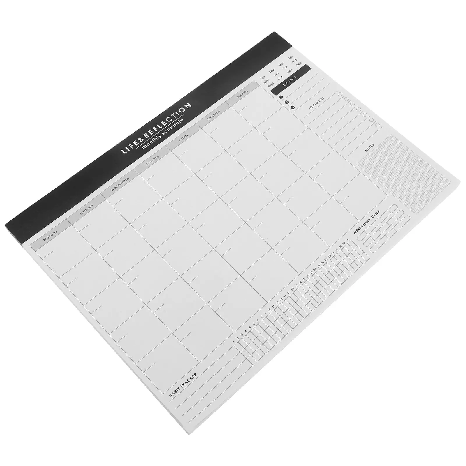 Monthly Planner Notepad Undated Minimalist Design Portable Monthly Calendar Sheets Goal Setting Planner Desktop Business Study