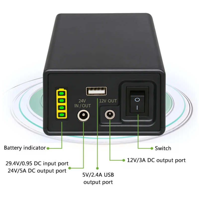 Power Bank 12V  24V Auxiliary Battery  Rechargeable Lithium battery 18650 44800mAh Auxiliary Large Capacity 18650  UPS Battery