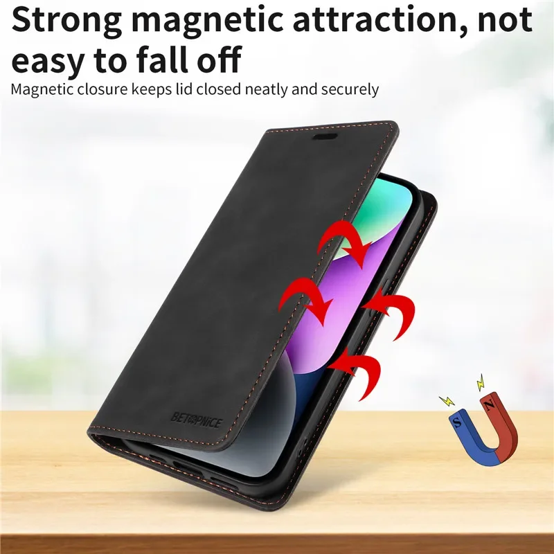 Anti-thef Phone Case For Huawei Honor 200 Pro 90 Smart 70 50 Honor90 Honor200 Lite Wallet Flip Card Holder Coque Leather Cover