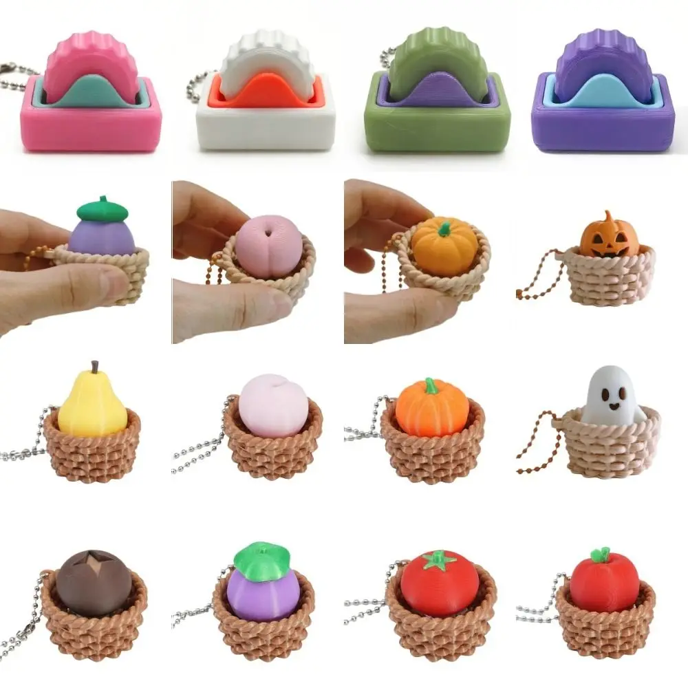 3D Printed Roller Stress-relief Button Portable Gear Roller Slides Smoothly Clickable Basket Pumpkin Button Vegetables Creative