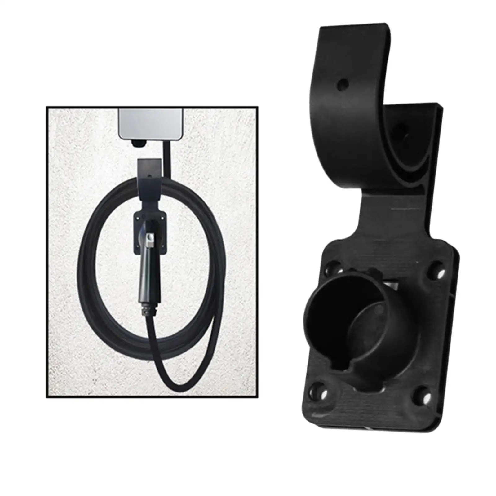 Outdoor EV Charger Holder Easy to Install Wall Hook Mount ABS for EV US Standard