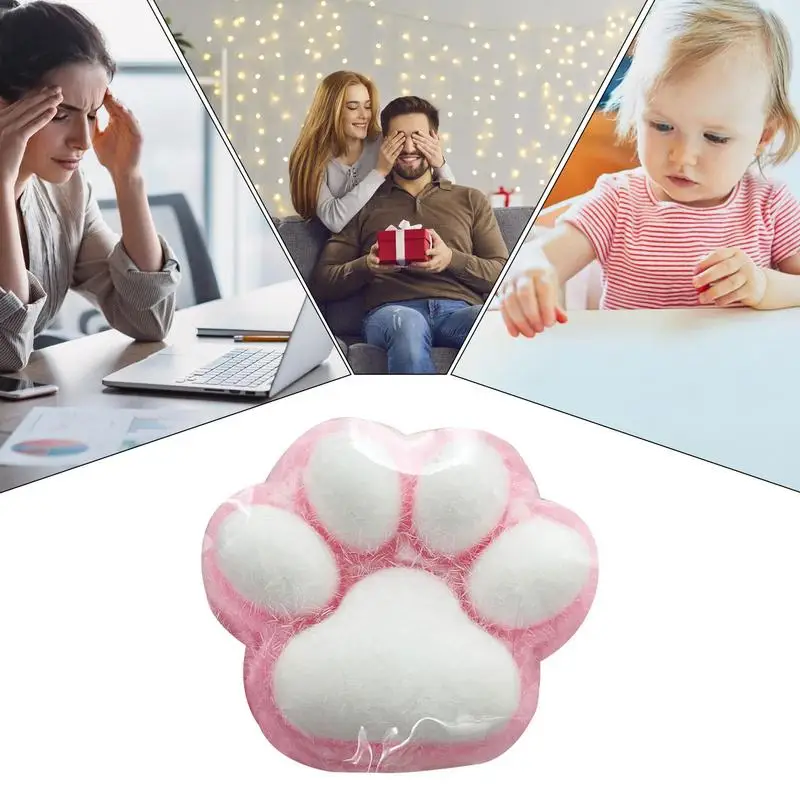 Sensory Paw Toys Squeeze Toys Soft Fidget Sensory Toys Cat Paw Desk Toys Venting Toy Squeeze Paw Fidget Toys For Kids Adults