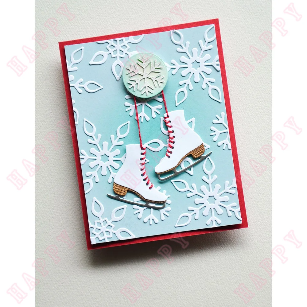 Metal Cutting Dies Christmas Classic Pair Of Ice Skates DIY Scrapbook Envelope Decorative Embossing Handcraft Paper Craft  Mould